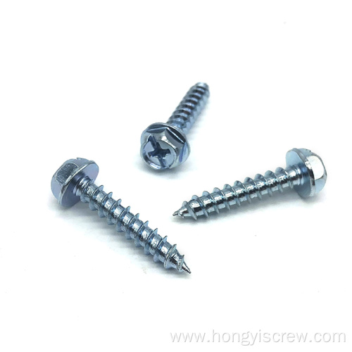 Blue white zinc Hex Head Self Tapping Screw